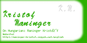 kristof maninger business card